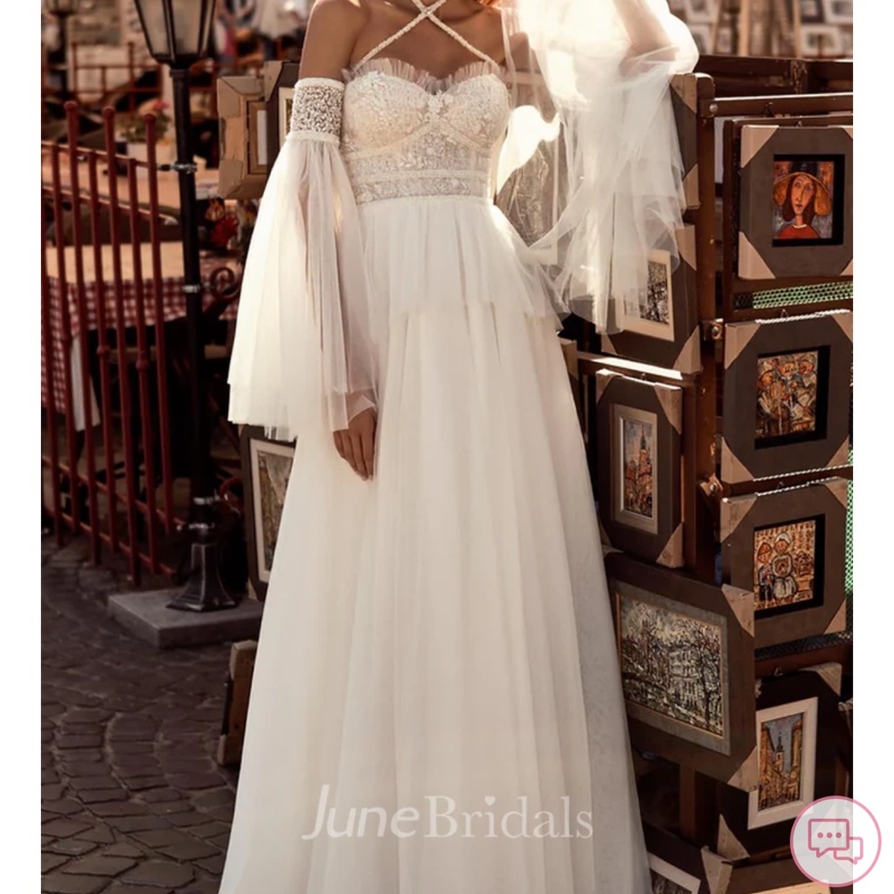 White Off-Shoulder Wedding Dress